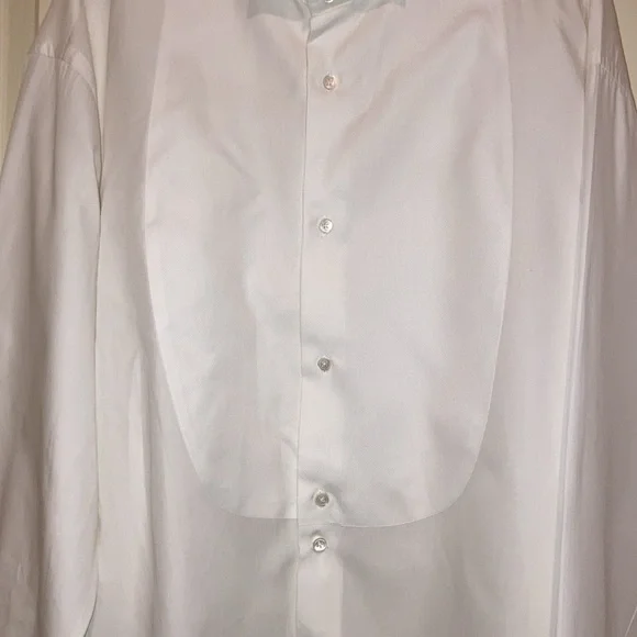 COPY - Men’s white tuxedo shirt.Giorgio Armani le Collezoni. - Picture 3 of 6